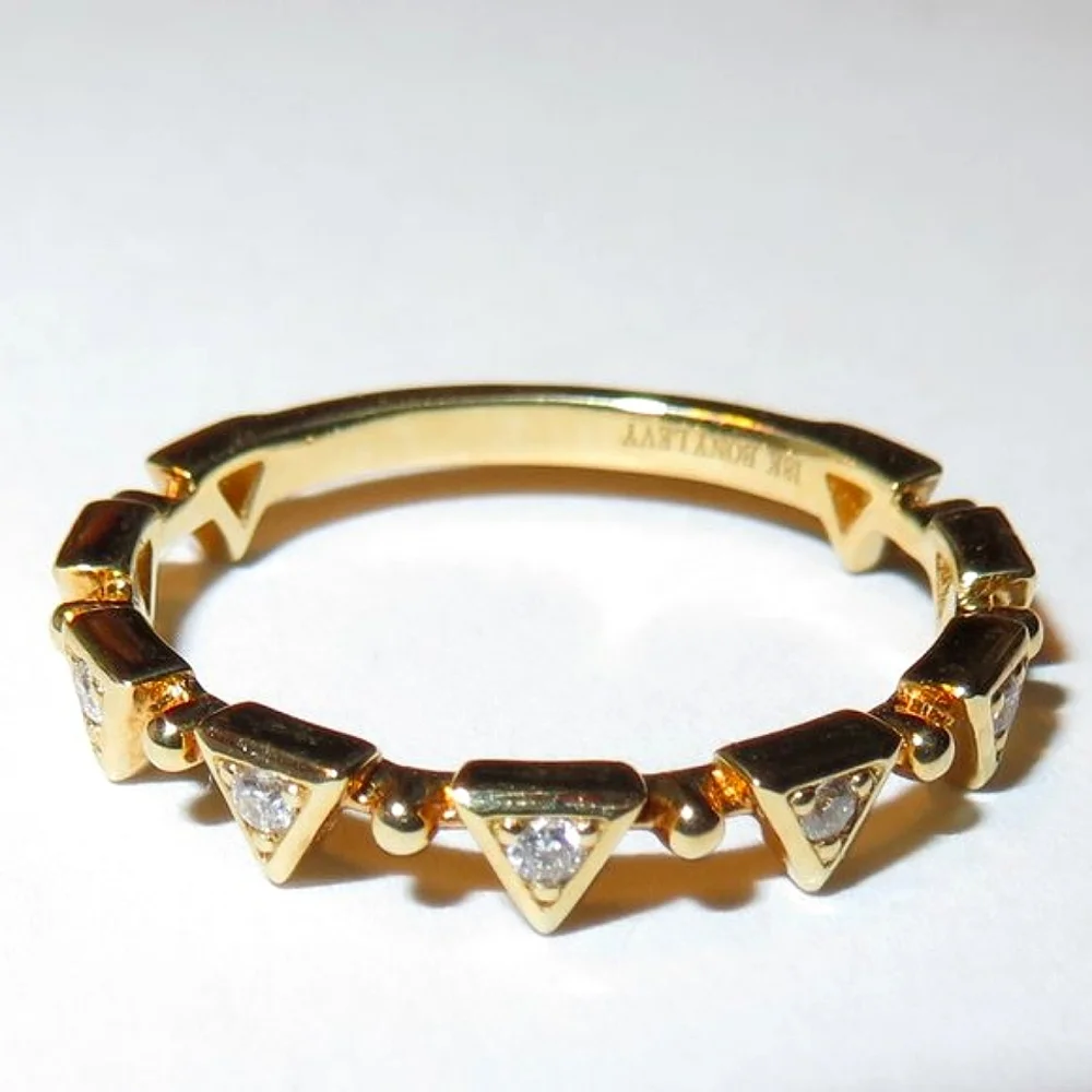 Bony Levy 18K Diamond Diamond Accent Triangular Station Crown Ring